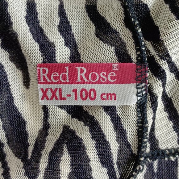Red Rose Mesh Zebra Print Slip Dress - Picture 9 of 16